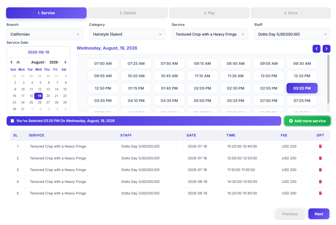 Appointment Booking Calendar